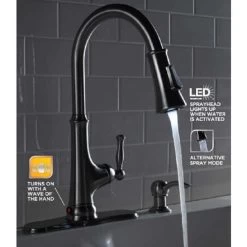 Touchless LED Single-Handle Pull-Down Sprayer Kitchen Faucet With Soap Dispenser In Stainless Steel -Master Lock Store 010ddbfe69188de8a159192257e43502 1800x1800