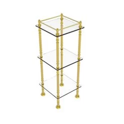 Allied Brass Three Tier Etagere With 14-in X 14-in Shelves In Polished Brass