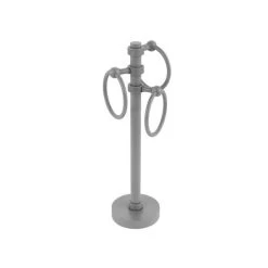 Allied Brass Matte Gray Freestanding Towel Rack