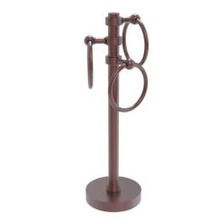 Allied Brass Vanity Top 3 Towel Ring Guest Towel Holder With Groovy Accents In Antique Copper