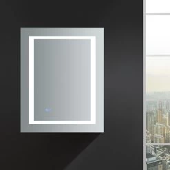 Spazio 24 In. W X 30 In. H Recessed Or Surface Mount Medicine Cabinet With LED Lighting, Mirror Defogger And Right Hinge 24 Spazio 24 In. W X 30 In. H Recessed Or Surface Mount Medicine Cabinet With LED Lighting, Mirror Defogger And Right Hinge -Master Lock Store 01fdb9130410d54a939daf79c036b4c2 1800x1800