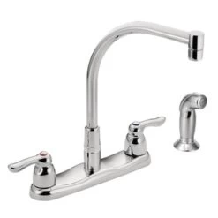 Moen M-Bition Chrome 2-Handle Deck Mount High-Arc Handle/Lever Commercial Kitchen Faucet
