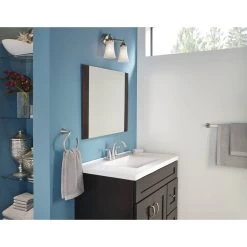 Moen Oxby Spot Resist Brushed Nickel 2-handle 4-in Centerset WaterSense Bathroom Sink Faucet With Drain -Master Lock Store 026508262924 05103529 1800x1800