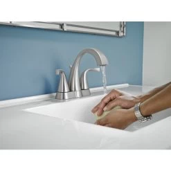 Moen Oxby Spot Resist Brushed Nickel 2-handle 4-in Centerset WaterSense Bathroom Sink Faucet With Drain -Master Lock Store 026508262924 05103535 1800x1800