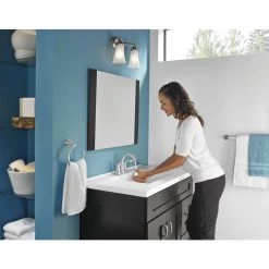 Moen Oxby Spot Resist Brushed Nickel 2-handle 4-in Centerset WaterSense Bathroom Sink Faucet With Drain -Master Lock Store 026508262924 05103536 1800x1800