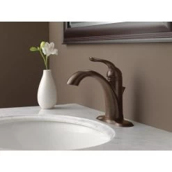 Delta Lahara Venetian Bronze 1-handle Single Hole/4-in Centerset WaterSense Bathroom Sink Faucet With Drain -Master Lock Store 034449594608 10609501 1800x1800