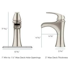 Pfister Jaida Brushed Nickel 1-handle Single Hole/4-in Centerset WaterSense Bathroom Sink Faucet With Drain -Master Lock Store 038877604090 14938017 1800x1800