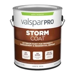 Valspar Pro Storm Coat Satin White Exterior Paint (Actual Net Contents: 128-fl Oz)