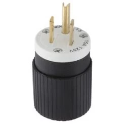 Hubbell 15-Amp 125-Volt Black 3-wire Grounding Plug