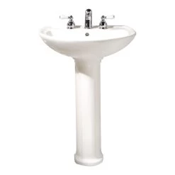 American Standard Cadet Pedestal Combo Bathroom Sink With 8 In. Faucet Centers In White
