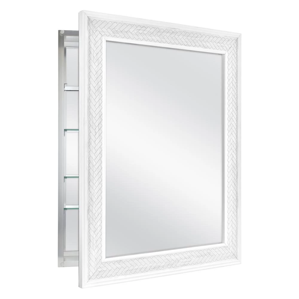 24 In. X 30 In. Fog Free Recessed Or Surface Mount Herringbone Medicine Cabinet 6 24 In. X 30 In. Fog Free Recessed Or Surface Mount Herringbone Medicine Cabinet - Image 4