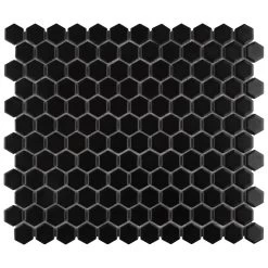 Merola Tile Metro Hex Matte Black 10-1/4 In. X 11-7/8 In. X 5 Mm Porcelain Mosaic Tile (8.65 Sq. Ft. /Case)