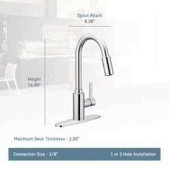 Genta Single-Handle Pull-Down Sprayer Kitchen Faucet With Reflex In Chrome -Master Lock Store 12af3ca8d9d9899361f759a73b3fd283 1800x1800