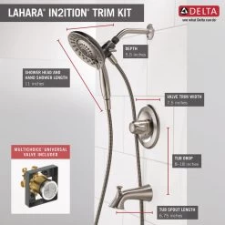 Lahara In2ition 2-in-1 Single-Handle 5-Spray Tub And Shower Faucet In Brushed Nickel -Master Lock Store 12dc50bca4930fcdf966bb8d4418a0fa 1800x1800