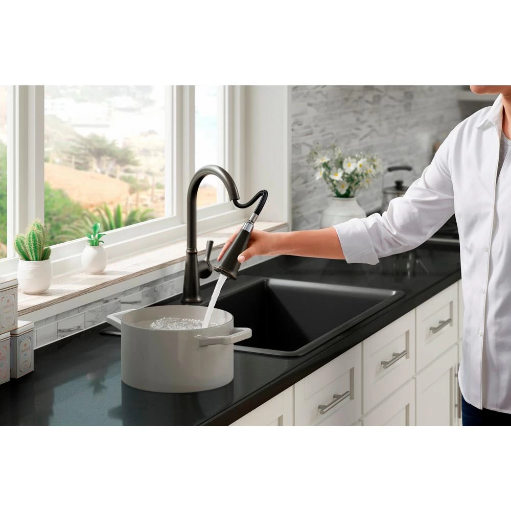 Tyne Single-Handle Pull-Down Sprayer Kitchen Faucet In Oil-Rubbed Bronze 9 Tyne Single-Handle Pull-Down Sprayer Kitchen Faucet In Oil-Rubbed Bronze - Image 7