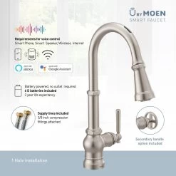 U By Moen Paterson Single-Handle Pull-Down Sprayer Smart Kitchen Faucet With Voice Control And PowerBoost In Matte Black -Master Lock Store 15d8f062a7654cf1222ddc25a5d93ba8 1800x1800