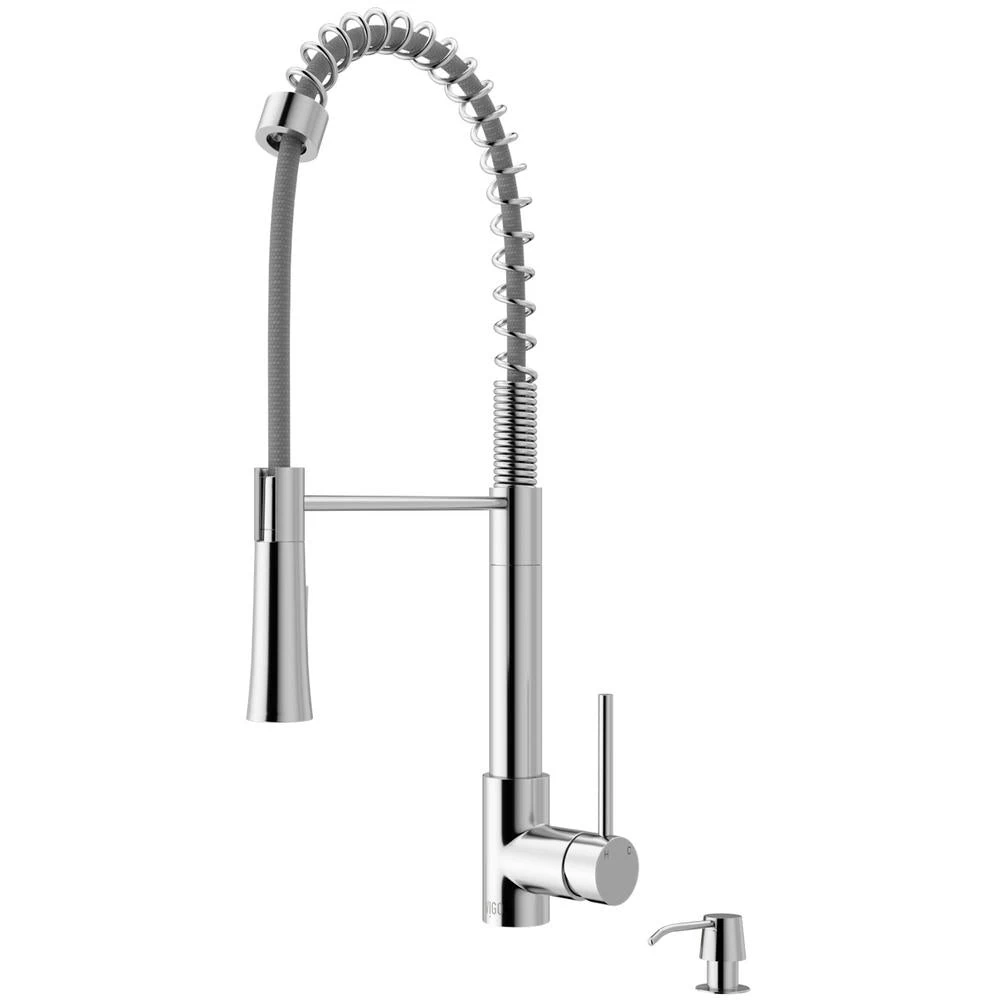 Laurelton Single-Handle Pull-Down Sprayer Kitchen Faucet With Soap Dispenser In Stainless Steel 4 Laurelton Single-Handle Pull-Down Sprayer Kitchen Faucet With Soap Dispenser In Stainless Steel - Image 2