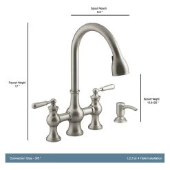 Capilano 2-Handle Bridge Farmhouse Pull-Down Kitchen Faucet With Soap Dispenser And Sweep Spray In Vibrant Stainless 14 Capilano 2-Handle Bridge Farmhouse Pull-Down Kitchen Faucet With Soap Dispenser And Sweep Spray In Vibrant Stainless -Master Lock Store 19cdd46dcf0afada7bdfa2b9a4ab706e 1800x1800