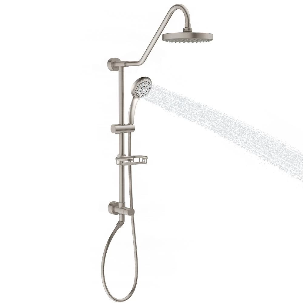 6-spray 8 In. Dual Shower Head And Handheld Shower Head With Low Flow In Brushed Nickel 4 6-spray 8 In. Dual Shower Head And Handheld Shower Head With Low Flow In Brushed Nickel - Image 2