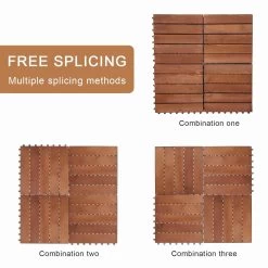 Kinbor 12'' X 12'' Patio Pavers Wood Interlocking Flooring Deck 10 Packs Tiles Brown Painted -Master Lock Store 1d40499f 6961 4de4 b07d 2fe5bea0a962.734f4144908e2dbe5932682b3f61352b 1800x1800