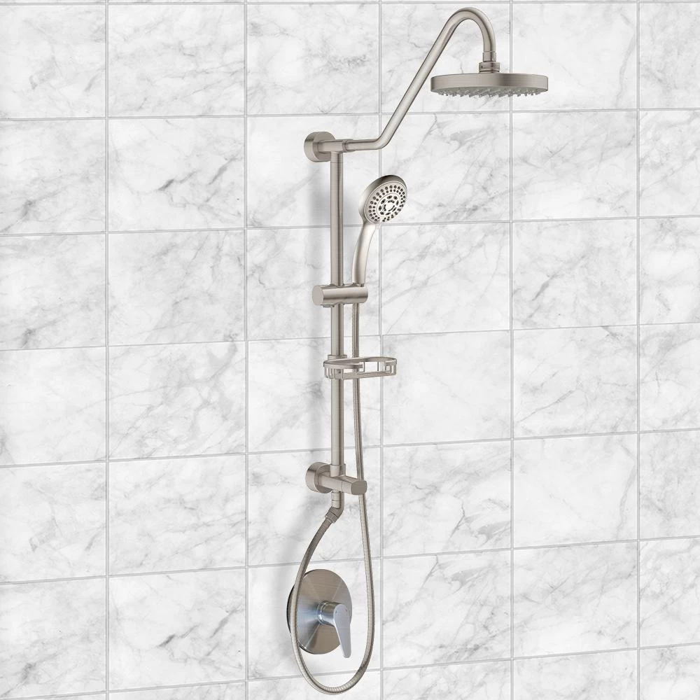 6-spray 8 In. Dual Shower Head And Handheld Shower Head With Low Flow In Brushed Nickel 5 6-spray 8 In. Dual Shower Head And Handheld Shower Head With Low Flow In Brushed Nickel - Image 3