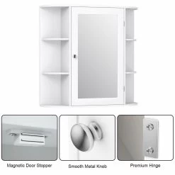 6.5 In. X 25 In. X 26 In. White Multipurpose Wall Surface Mount Bathroom Storage Medicine Cabinet With Mirror -Master Lock Store 26f142bbbfea9e0a8664b653d52d2ec0 1800x1800