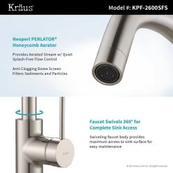 Oletto Single-Handle Kitchen Bar Faucet In Spot-Free Stainless Steel -Master Lock Store 28614c50e70ee8ccb51828f1087d6a74 1800x1800