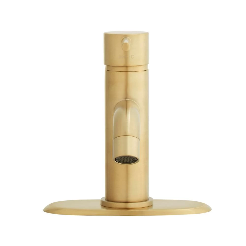 Modern Single Hole Single-Handle Low-Arc Bathroom Faucet In Matte Gold 7 Modern Single Hole Single-Handle Low-Arc Bathroom Faucet In Matte Gold - Image 5