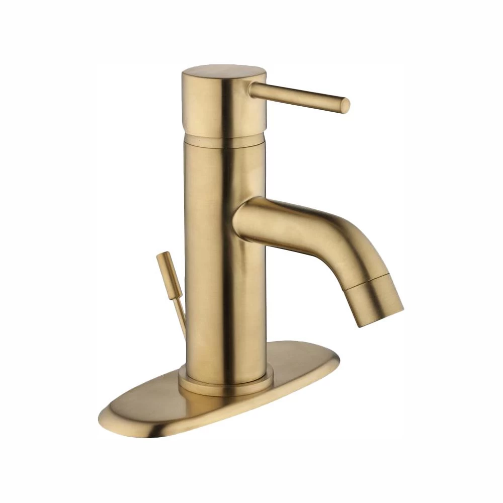 Modern Single Hole Single-Handle Low-Arc Bathroom Faucet In Matte Gold 3 Modern Single Hole Single-Handle Low-Arc Bathroom Faucet In Matte Gold