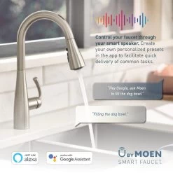 U By Moen Paterson Single-Handle Pull-Down Sprayer Smart Kitchen Faucet With Voice Control And PowerBoost In Matte Black -Master Lock Store 2fb76e29753a43c7909dba0cf8c62144 fd0a775f 0692 46df a9a8 5631b9486047 1800x1800