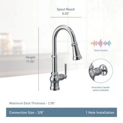 U By Moen Paterson Single-Handle Pull-Down Sprayer Smart Kitchen Faucet With Voice Control And PowerBoost In Matte Black -Master Lock Store 3432b53f0232a1ff1fb7a02e8d6cceb4 1800x1800