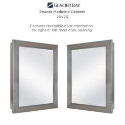 20 In. X 26 In. Recessed Or Surface Mount Framed Medicine Cabinet In Pewter -Master Lock Store 40e610326358d3f50ec1e992cc25ed6e 1800x1800