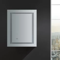 Spazio 24 In. W X 30 In. H Recessed Or Surface Mount Medicine Cabinet With LED Lighting, Mirror Defogger And Right Hinge 25 Spazio 24 In. W X 30 In. H Recessed Or Surface Mount Medicine Cabinet With LED Lighting, Mirror Defogger And Right Hinge -Master Lock Store 41a3c14216053c24b2a70f55a73cb7ba 1800x1800