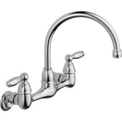 Choice 2-Handle Wall Mount Kitchen Faucet In Chrome