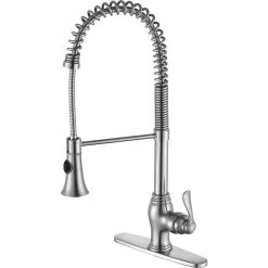 Bastion Single Handle Standard Kitchen Faucet In Brushed Nickel