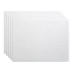Fasade Ripple Matte White Backsplash Panel 15 Sq Ft Kit