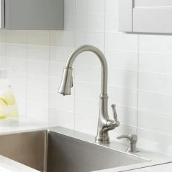 Touchless LED Single-Handle Pull-Down Sprayer Kitchen Faucet With Soap Dispenser In Stainless Steel -Master Lock Store 534caa87469b09f8eca93e96ef7d4352 1800x1800