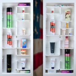 Media 16 In. X 36 In. X 3-1/2 In. Frameless Recessed 1-Door Medicine Cabinet With 12-Shelves And Polished Edge Mirror 11 Media 16 In. X 36 In. X 3-1/2 In. Frameless Recessed 1-Door Medicine Cabinet With 12-Shelves And Polished Edge Mirror -Master Lock Store 5a0fe59e840d8f46a91ea0becf621c38 1800x1800