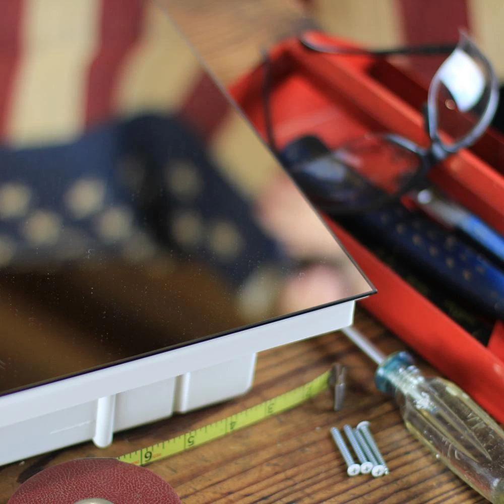 Media 16 In. X 36 In. X 3-1/2 In. Frameless Recessed 1-Door Medicine Cabinet With 12-Shelves And Polished Edge Mirror 4 Media 16 In. X 36 In. X 3-1/2 In. Frameless Recessed 1-Door Medicine Cabinet With 12-Shelves And Polished Edge Mirror - Image 2