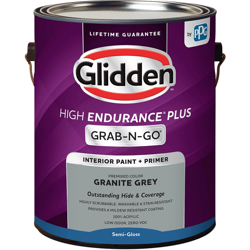 Glidden High Endurance Plus Grab-N-Go Semi-Gloss Interior Paint & Primer, Granite Gray, 1 Gallon 8 Glidden High Endurance Plus Grab-N-Go Semi-Gloss Interior Paint & Primer, Granite Gray, 1 Gallon - Image 6