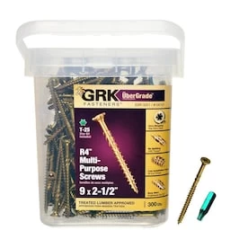 GRK #9 X 2-1/2-in Yellow Polymer-Countersinking Interior/Exterior Wood Screws (300-Count) 3 GRK #9 X 2-1/2-in Yellow Polymer-Countersinking Interior/Exterior Wood Screws (300-Count)