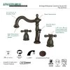 Kingston Brass Georgian Oil-Rubbed Bronze 2-handle Widespread Bathroom Sink Faucet With Drain -Master Lock Store 663370265624 08876107 1800x1800