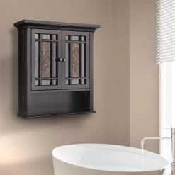Elegant Home Fashions Windsor 22-in W X 24-in H X 7-in D Dark Espresso Bathroom Wall Cabinet -Master Lock Store 674278005328 15137359 1800x1800
