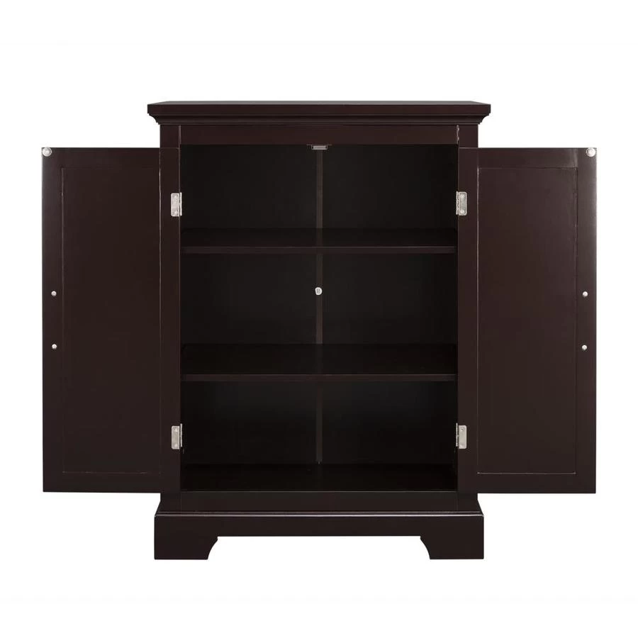 Elegant Home Fashions Alfa 24-in W X 32-in H X 12.5-in D Dark Espresso MDF Freestanding Linen Cabinet 4 Elegant Home Fashions Alfa 24-in W X 32-in H X 12.5-in D Dark Espresso MDF Freestanding Linen Cabinet - Image 2