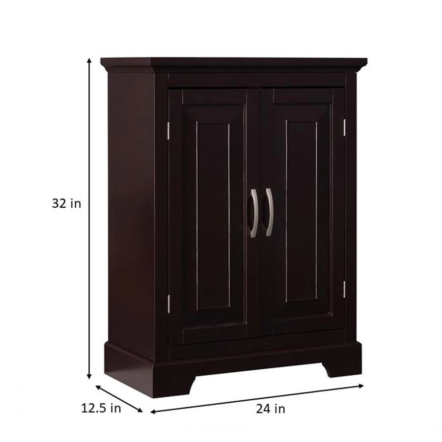 Elegant Home Fashions Alfa 24-in W X 32-in H X 12.5-in D Dark Espresso MDF Freestanding Linen Cabinet 9 Elegant Home Fashions Alfa 24-in W X 32-in H X 12.5-in D Dark Espresso MDF Freestanding Linen Cabinet - Image 7