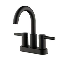 New Lower Price; Jacuzzi Duncan Matte Black 2-Handle 4-in Centerset WaterSense Bathroom Sink Faucet With Drain