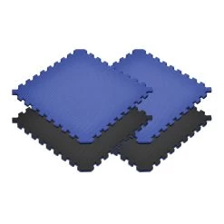 Norsk Dazzling Blue/Black 24 In. X 24 In. EVA Foam Truly Reversible Sport MMA Interlocking Tile (12-Tile)