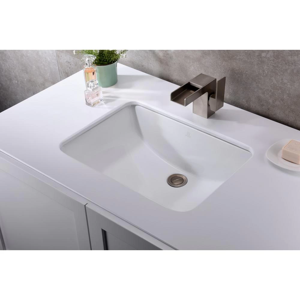 ANZZI Pegasus Series 8.5 In. Ceramic Undermount Sink Basin In White 4 ANZZI Pegasus Series 8.5 In. Ceramic Undermount Sink Basin In White - Image 2