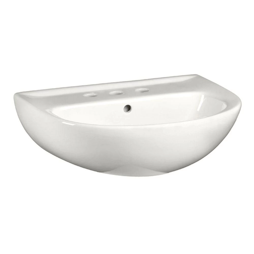 American Standard Evolution 5-1/2 In. Pedestal Sink Basin With 4 In. Faucet Centers In White 4 American Standard Evolution 5-1/2 In. Pedestal Sink Basin With 4 In. Faucet Centers In White - Image 2