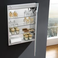 Spazio 24 In. W X 30 In. H Recessed Or Surface Mount Medicine Cabinet With LED Lighting, Mirror Defogger And Right Hinge 27 Spazio 24 In. W X 30 In. H Recessed Or Surface Mount Medicine Cabinet With LED Lighting, Mirror Defogger And Right Hinge -Master Lock Store 78162fb68ae8a704bdbe20c1751454d6 1800x1800